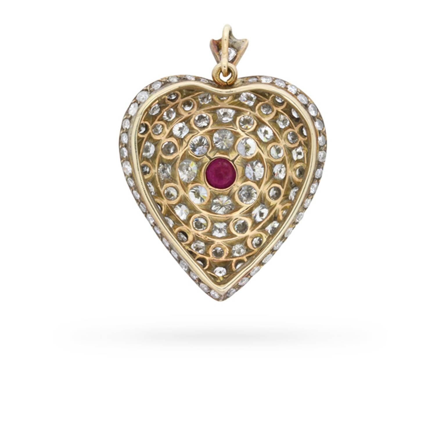 heart shaped ruby pendant