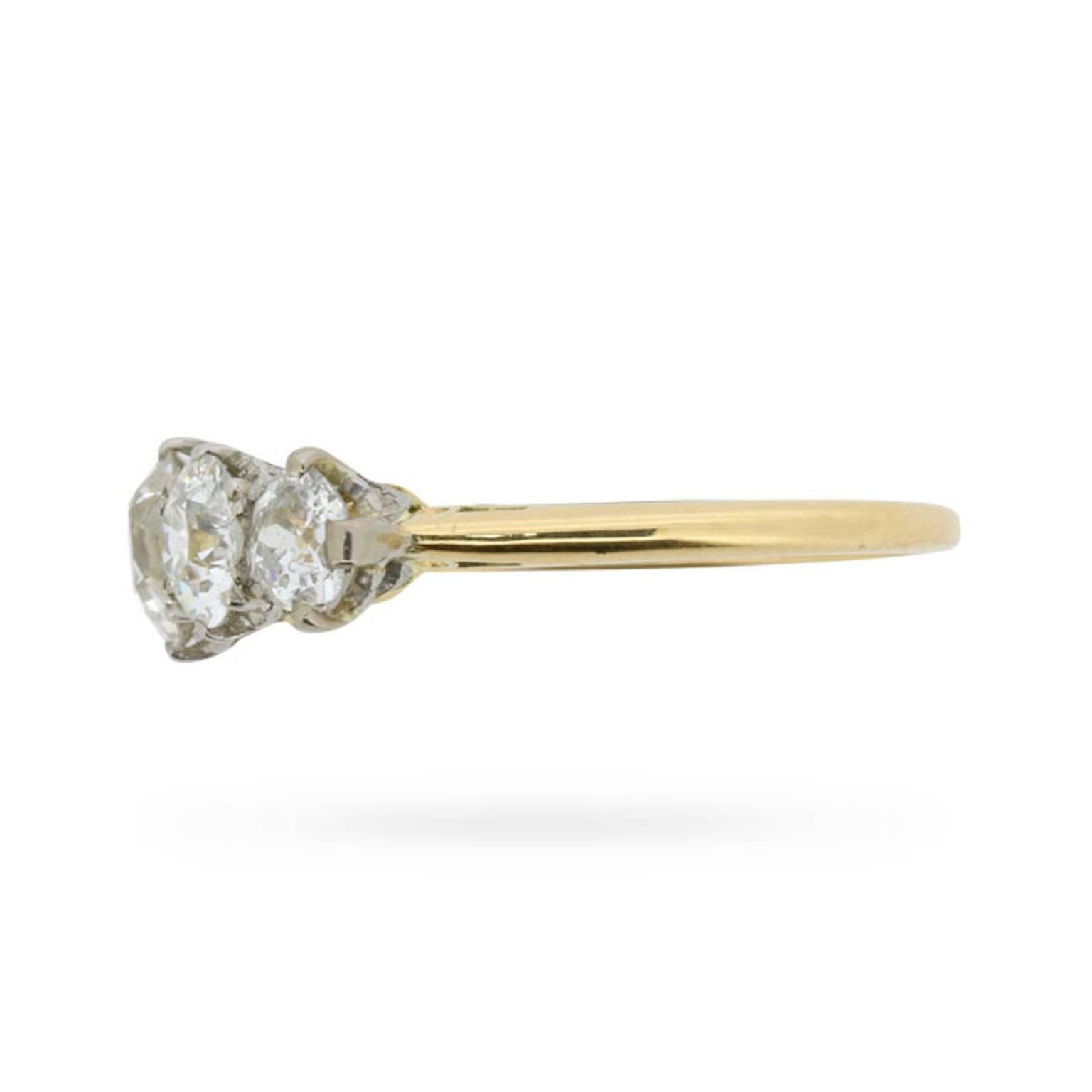 Edwardian 2.20 Carat Old Cut Diamond Ring, circa 1910s In Excellent Condition In London, GB