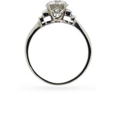 Late Art Deco EDR Certified 1.23 Carat Old Cut Diamond Ring with Set Shoulders