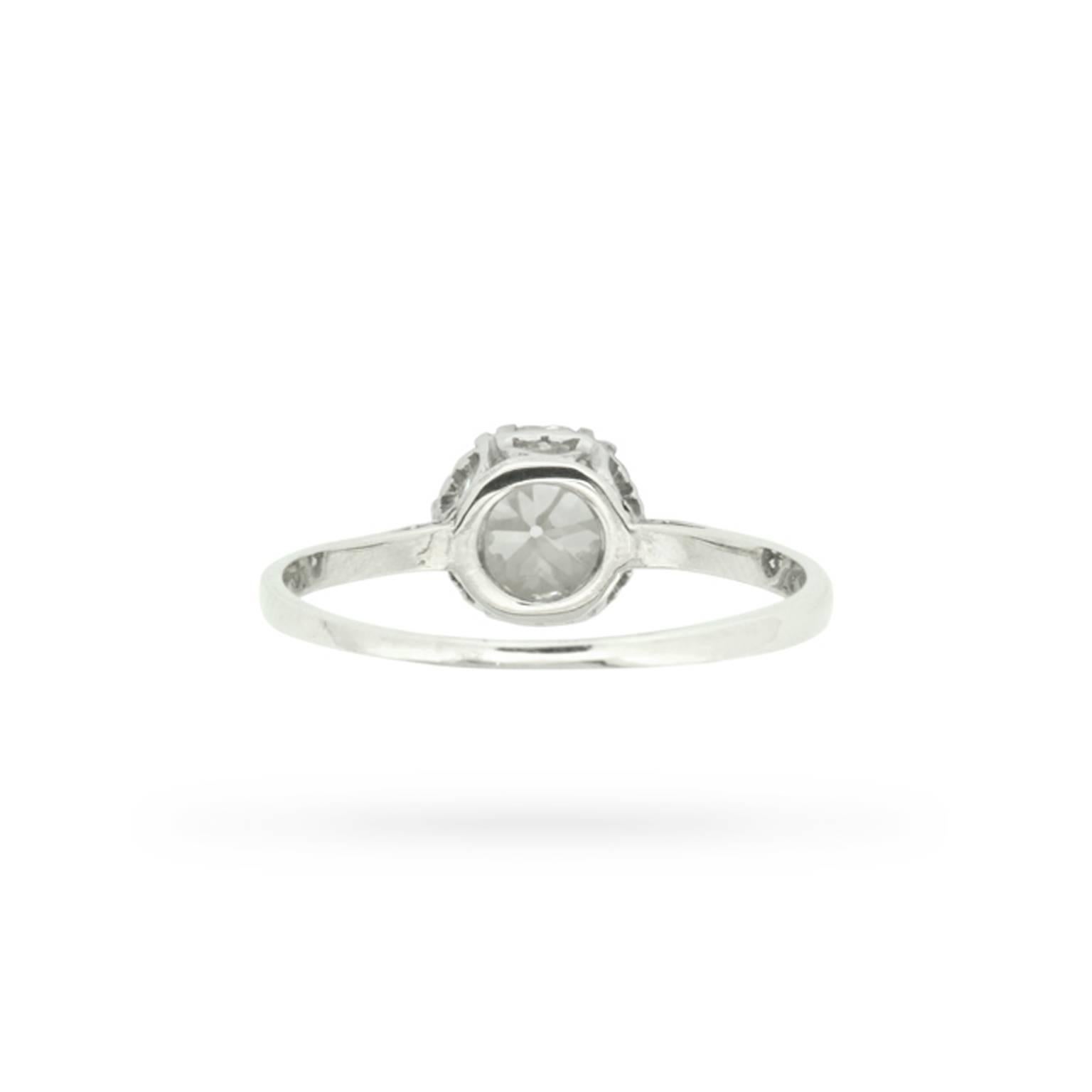 Women's or Men's Edwardian 1.04 Carat Old Cut Diamond Solitaire Engagement Ring circa 1910