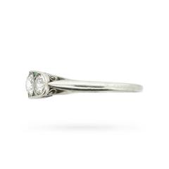 Art Deco Diamond and Emerald Five Stone Ring, circa 1920s