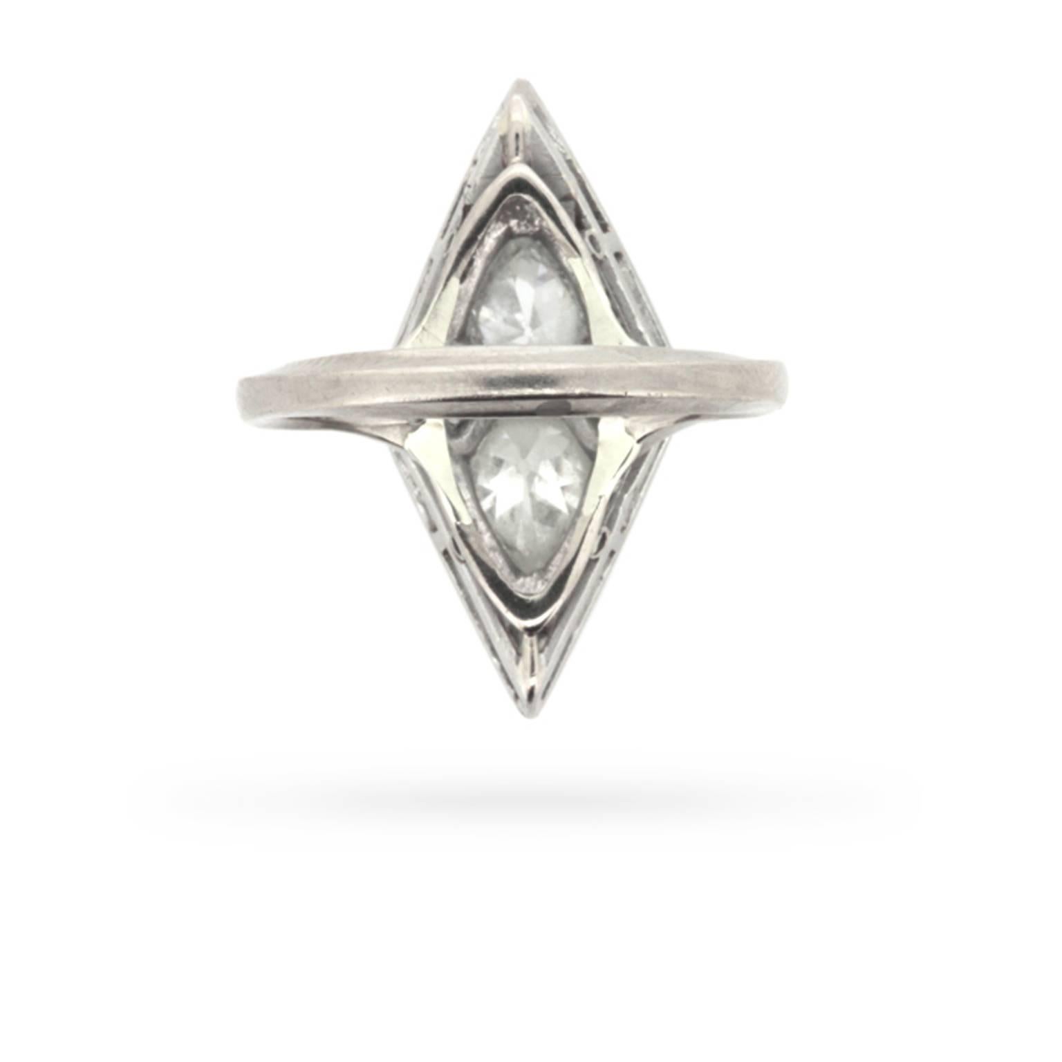 Edwardian French Diamond Platinum Dinner Ring, circa 1910 In Excellent Condition In London, GB