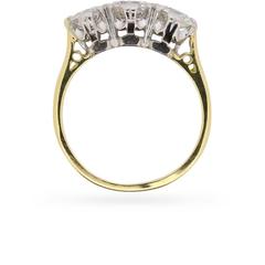 1.40 Carat Three Stone Diamond Platinum Ring, circa 1950s