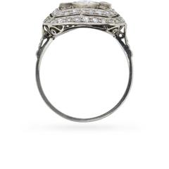 1.45 Carat Brilliant and Eight Cut Diamonds Platinum Cluster Ring, circa 1940s
