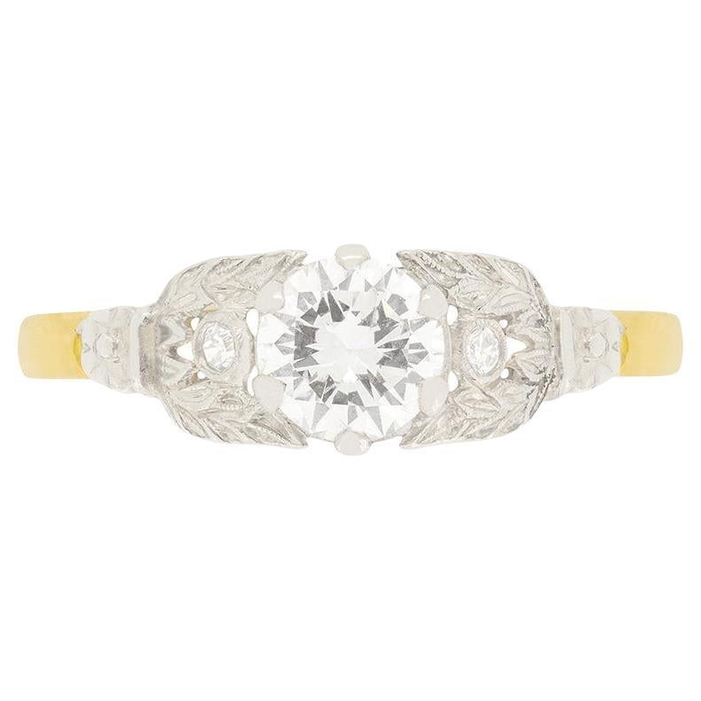 Anello solitario con diamante da 0,65 ct, Art Deco, 1930 ca.