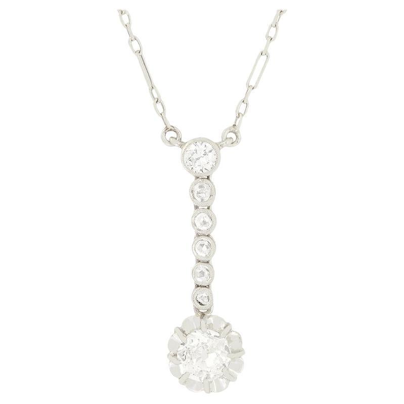 Collier de gouttes de diamants Art Deco 0,50ct, c.1920s