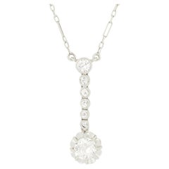 Art Deco 0.50ct Diamond Drop Necklace, c.1920s