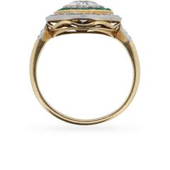 Victorian Diamond and Emerald ‘Target’ Ring, circa 1890s