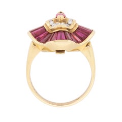 Convertible Ballerina-Style 4.50 Carat Ruby and Diamond Ring/Pendant
