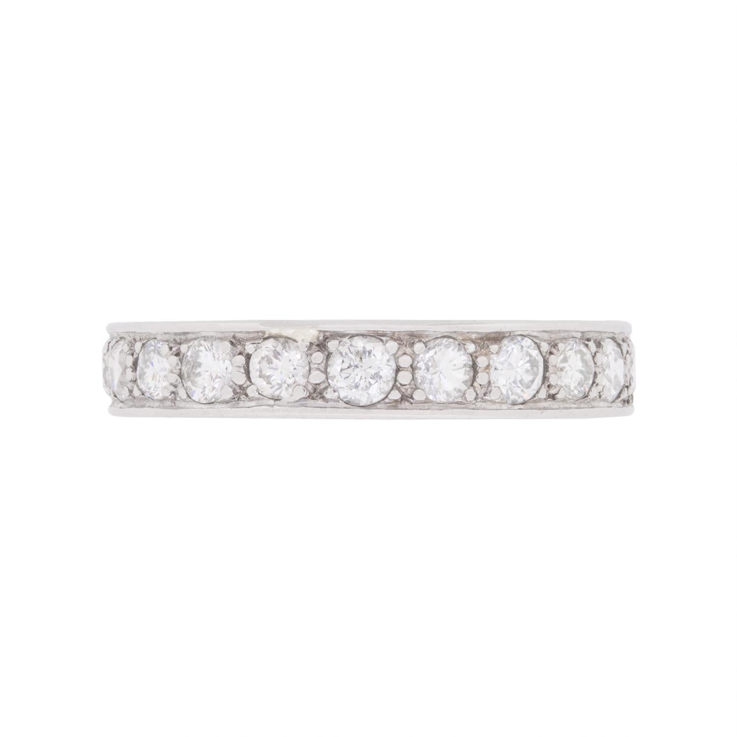 Vintage Mid-Century Diamond Eternity Ring, circa 1950s For Sale
