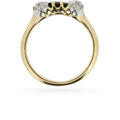 Late Victorian Three-Stone Sapphire and Diamond Ring, circa 1900s