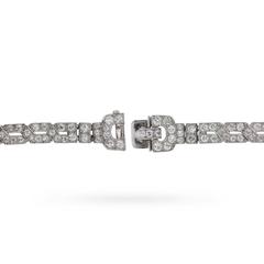 Art Deco Old Cut Diamond Platinum Bracelet, circa 1920s