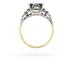 Late Art Deco Old Cut Diamond Cluster Engagement Ring, circa 1930s
