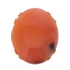 Vintage Carnelian Agate Statement Ring, circa 1960s