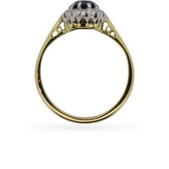 Art Deco Sapphire and Diamond Cluster Ring, circa 1930s