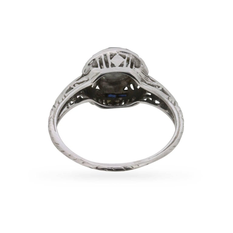 Art Deco Diamond and Sapphire Solitaire Ring, circa 1920s For Sale at ...