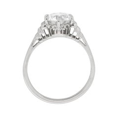 Early Art Deco 2.12 Carat Certified Diamond Solitaire Ring, circa 1920s