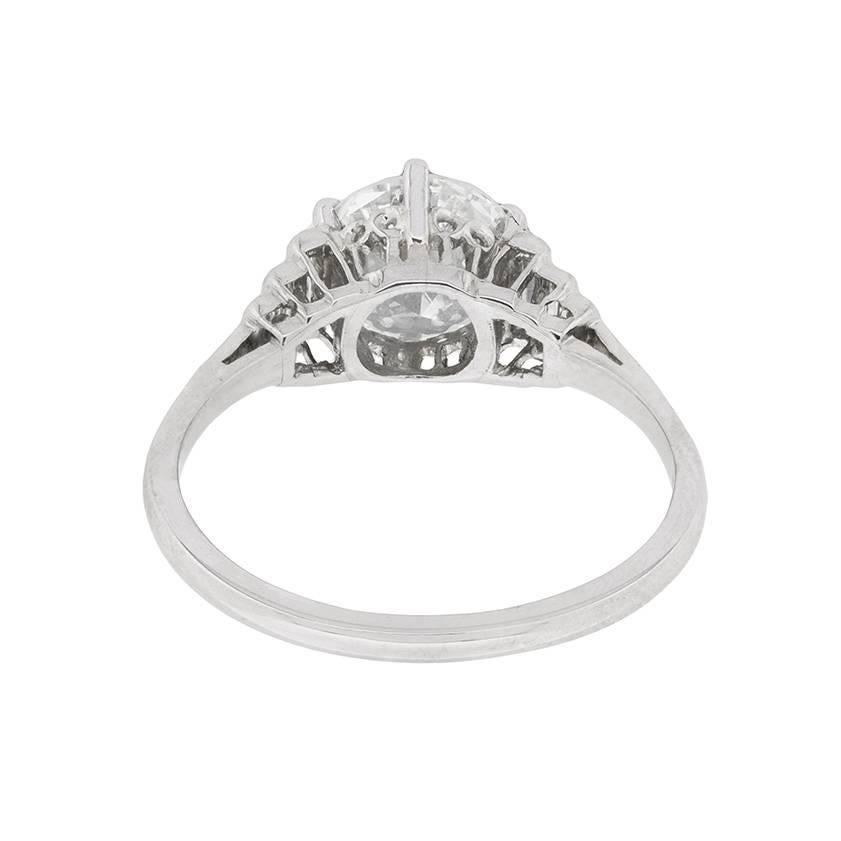 Women's or Men's Early Art Deco 2.12 Carat Certified Diamond Solitaire Ring, circa 1920s