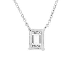 Tiffany & Co. 1.00 Carat Emerald Cut Diamond Pendant
