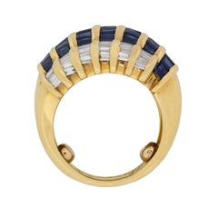 Vintage Sapphires and Diamonds Cocktail Ring, circa 1950s