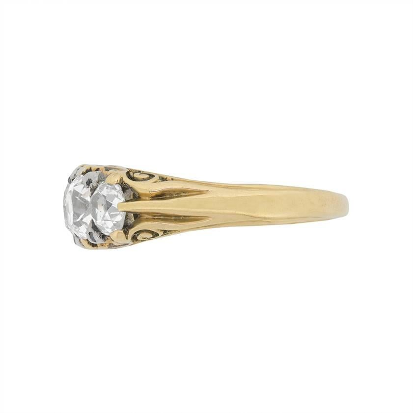 Victorian 2.30 Carat Five-Stone Diamond Ring, circa 1900s In Excellent Condition In London, GB