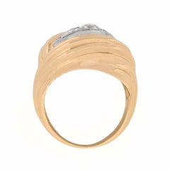 Art Deco French Bombe Diamond Ring, circa 1920s