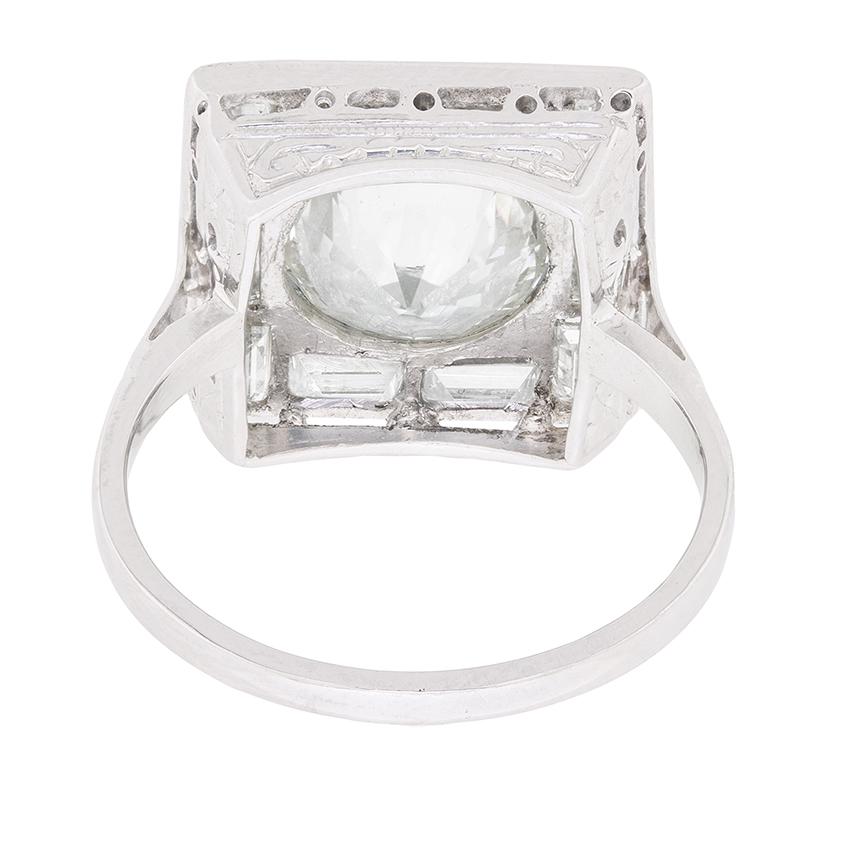 Art Deco 3.00 Carat Late Deco Diamond Cluster Ring, circa 1930s For Sale