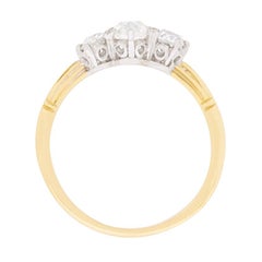 Victorian Diamond Three-Stone Engagement Ring, circa 1900s