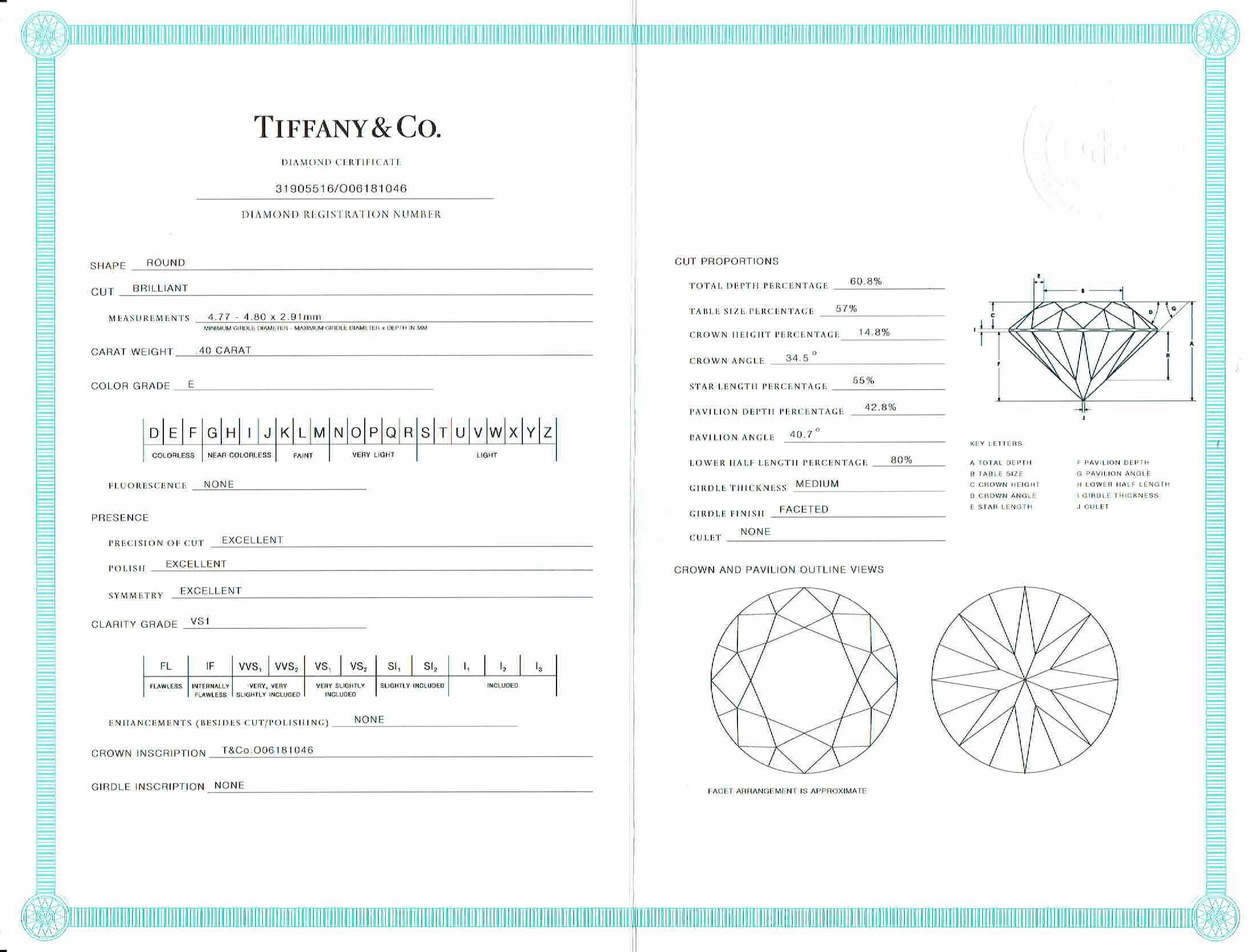 Tiffany & Co. Bague de fiançailles solitaire à diamant classique Unisexe en vente