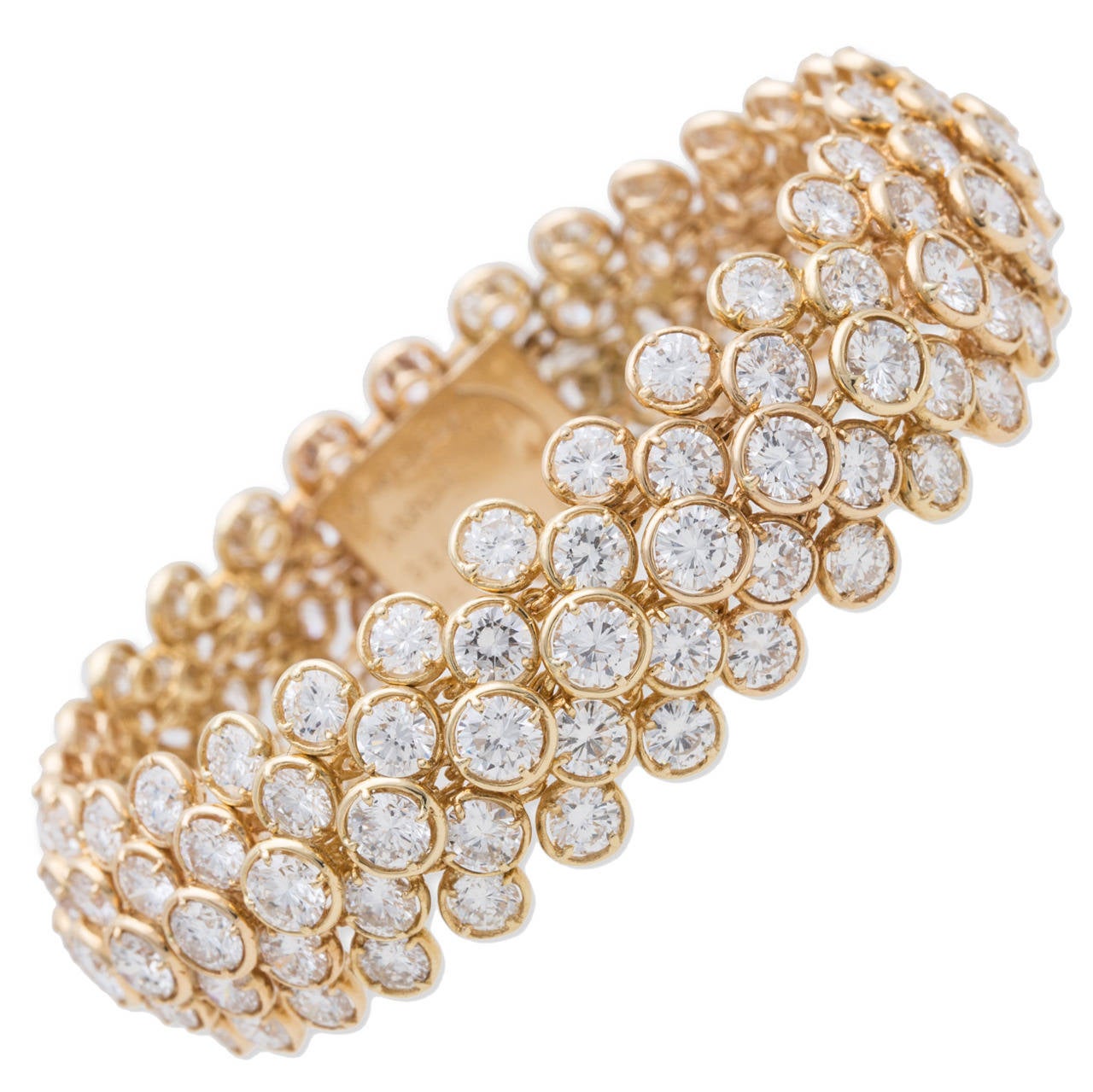 Van Cleef & Arpels Palmyre Diamond Gold Bracelet For Sale