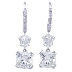 Diamond Platinum Hanging Earrings 3