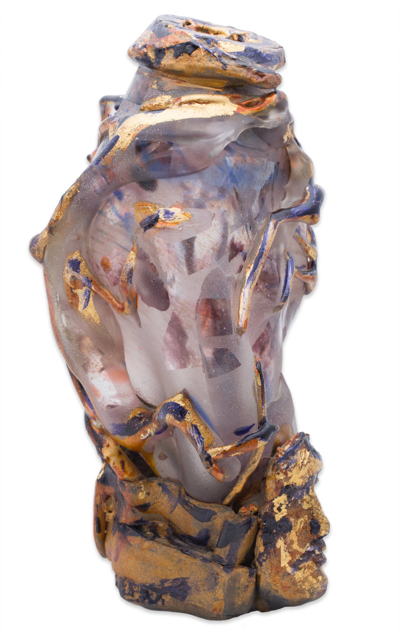 Raymond Martinez Patte de Verre Janus Glass Vessels Vases For Sale 2