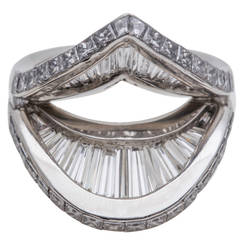 Fancy Diamond Platinum Ring 8