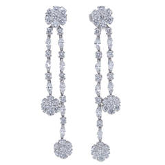 Harry Winston Diamond Platinum Drop Earrings