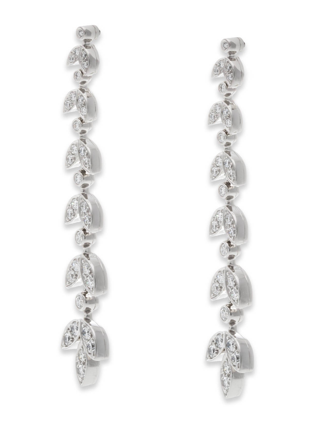 Tiffany & Co. Diamond Earrings in Platinum with Round Diamonds, Total Diamond Weight 1.60ct, Hallmark: 