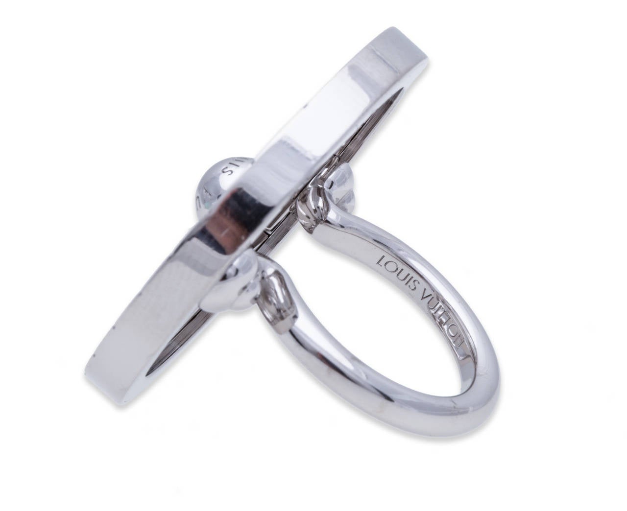 Louis Vuitton Fleur Ring in 18K White Gold. Ring Size: 5.5, Hallmark: 