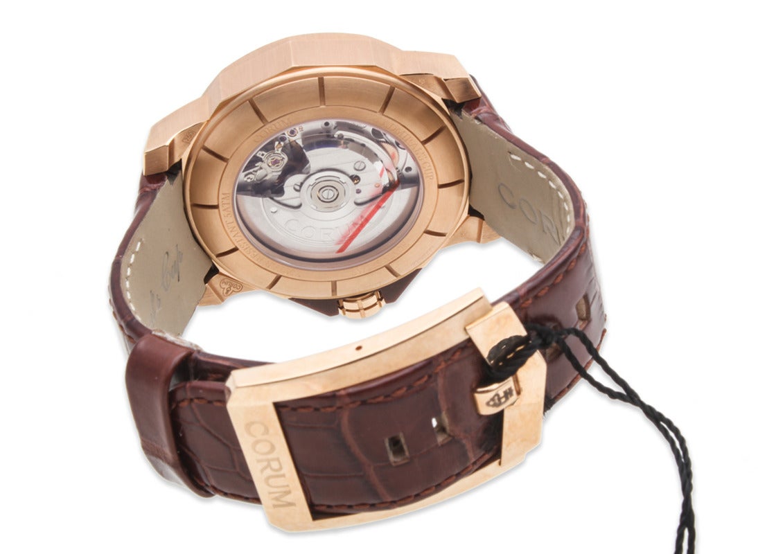 Corum Admirals Cup Competition 48 in 18K Rose Gold, Brown Dial, Brown Alligator Strap, 48mm 18K Rose Gold Case, Brand New with Box & Papers, Ref. 947.942.55/0002 AG32