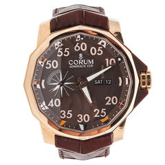 Corum Rose Gold Admiral's Cup Competition 48 Brown Dial Wristwatch