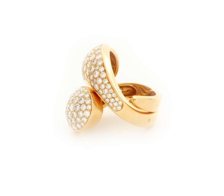 Contemporary Cartier Le Ying Et Le Yang / Ying Yang Diamond Pave Ring For Sale