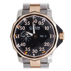 Corum Titanium Yellow Gold Admiral's Cup Competition 48 Black Dial Wristwatch