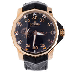 Corum Rose Gold Admiral's Cup Competition 48 Black Dial Wristwatch