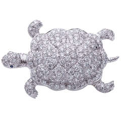 Tiffany & Co. Diamond Platinum Turtle Brooch