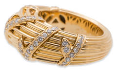 Cartier Diamond Gold Dome Ring