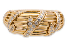 Cartier Diamond Gold Dome Ring