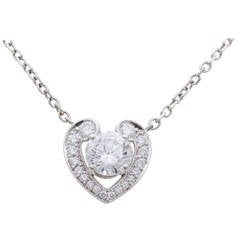 Cartier Diamond Platinum Heart Necklace