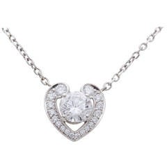 Cartier Diamond Platinum Heart Necklace 11