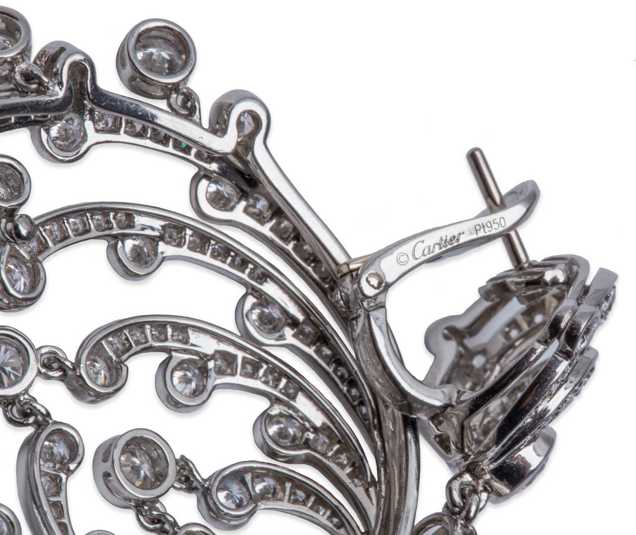 Cartier Rare Diamond Chandelier Earrings in Platinum. Earring Length: 2.50"  x Width 1.25", Retail Price: $116,000