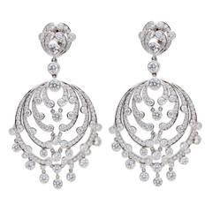 Cartier Diamond Platinum Chandelier Earrings For Sale at 1stDibs | cartier  chandelier earrings, cartier diamond chandelier earrings