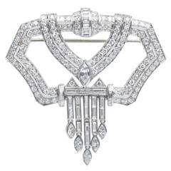 Art Deco Diamond Platinum Brooch 4