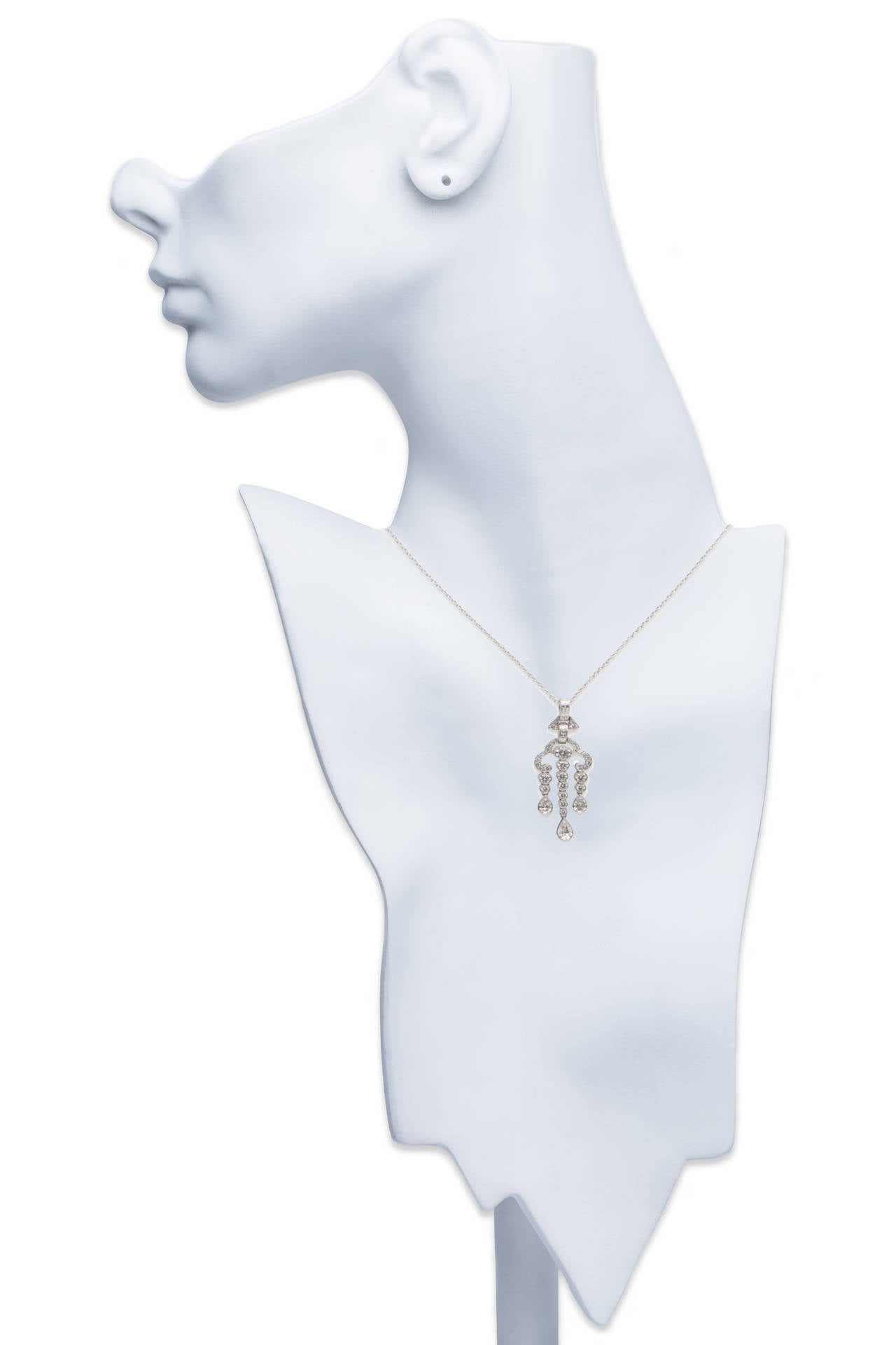 Women's Tiffany & Co. Diamond Platinum Pendant Necklace For Sale